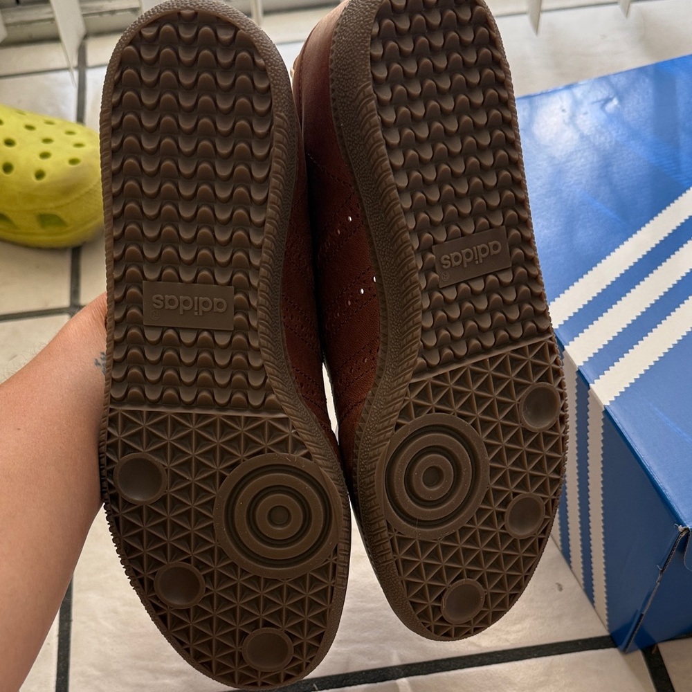 Adidas Brown Samba Mary Jane Sneakers with Cream Lining - Picture 4 of 4